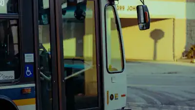 City bus at transit stop